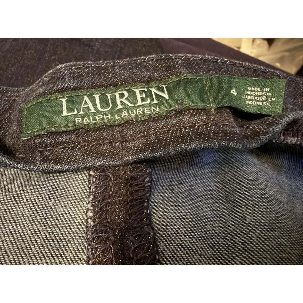 Lauren Ralph Lauren Lace up Dark Denim Skirt Western Countrycore Cowgirl size 4